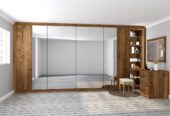 Hinged-wardrobe-with-full-mirror-wooden-finish-glass-open-shelf-1