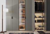 Linear-glass-with-hinged-doors-fitted-wardrobe-open